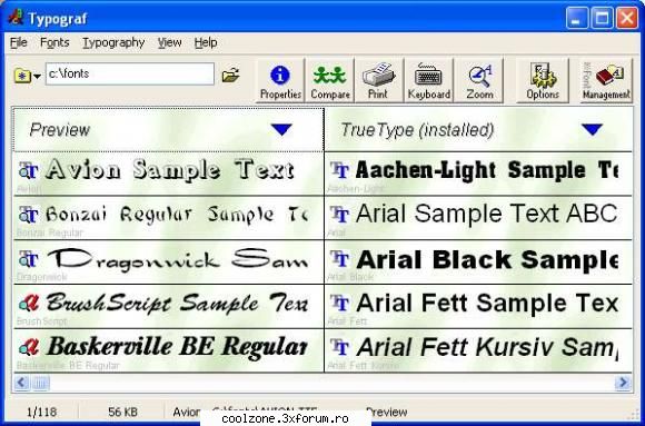 view and preview fonts display all opentype, truetype and type 1 fonts on hard drives, dvd, cd,
