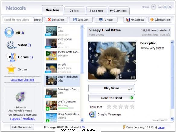 download amusing video clips, trailers, and games from the net and share them with your friends