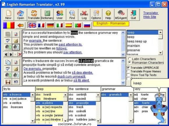 Translator Englez Roman v2.99 - bidirectional - * traducerea Help-urilor diferitelor - ...::: Softuri :::...
