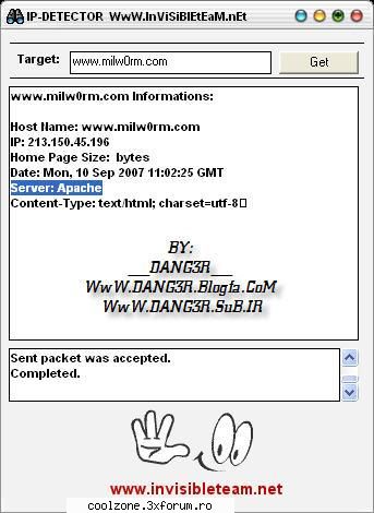 site-ul si afli ip-ul ca in imagine